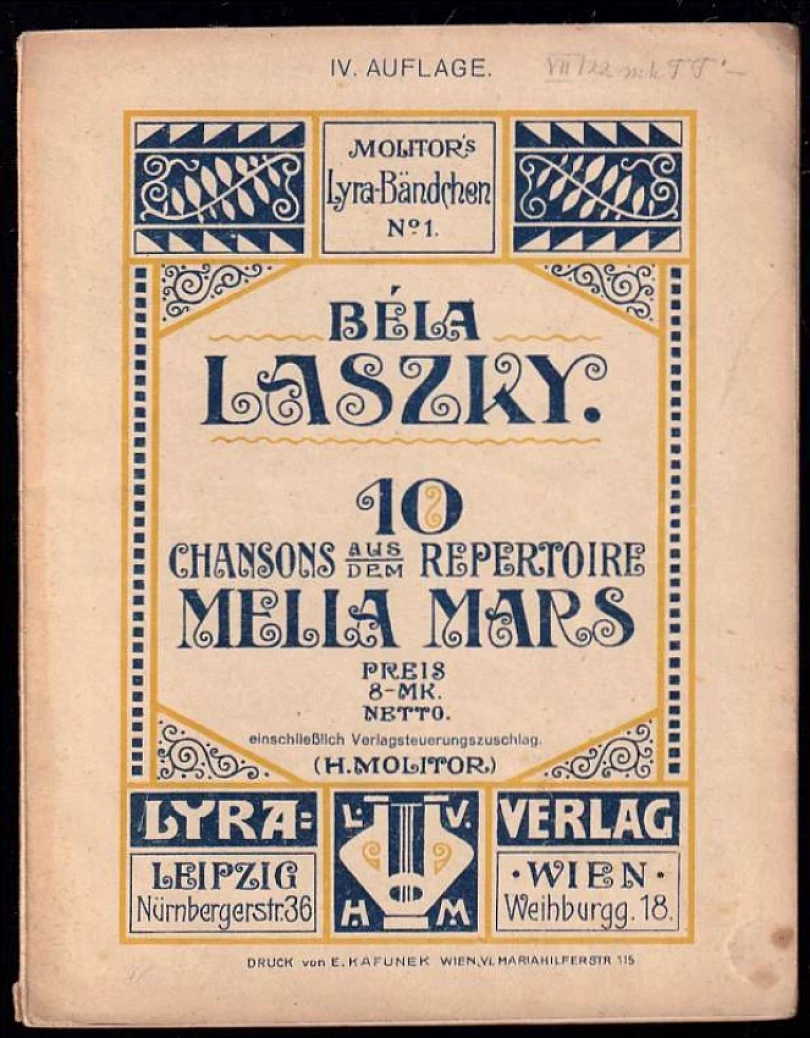 Levně 10 Chansons aus dem Repertoire Mella Mars (A. Béla Laszky, )