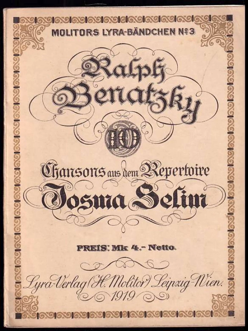 Levně 10 Chansons aus dem Repetoire Josma Selim (Ralph Benatzky, 1919)