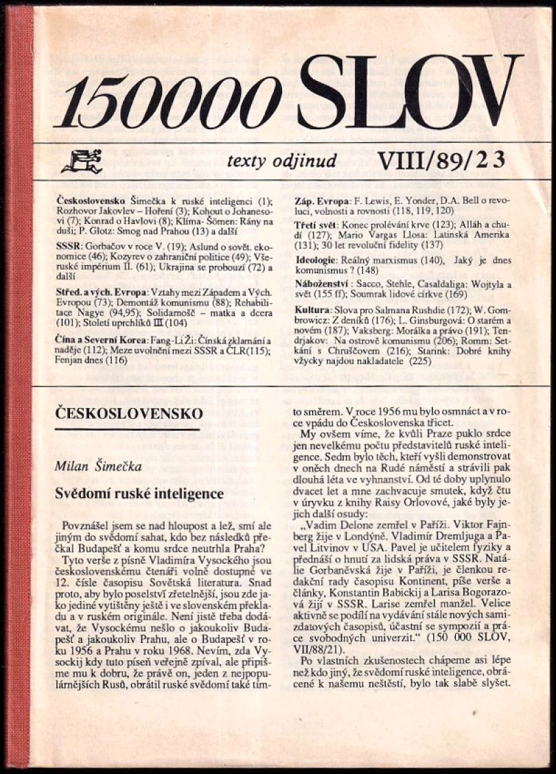 Levně 150000 slov (Milan Šimečka, 1989)