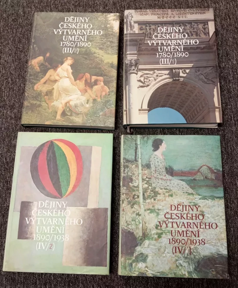 Levně 4x Dějiny českého výtvarného umění : III, svazek 1 a 2 (1780/1890) + IV., svazek 1 a 2 (1890/1938) (Alena Adlerová, 1998)