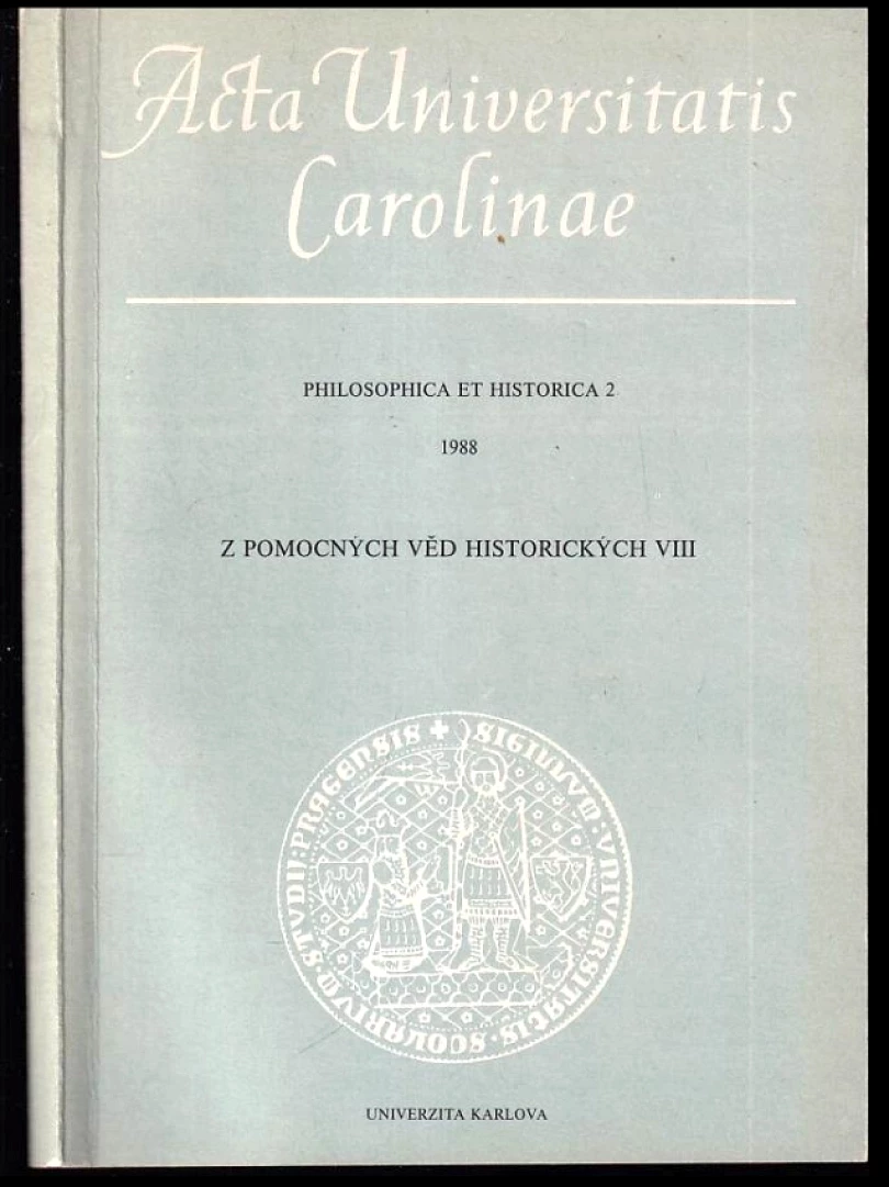Levně Acta Universitatis Carolinae - Philosophica et Historica 2 (, 1988)