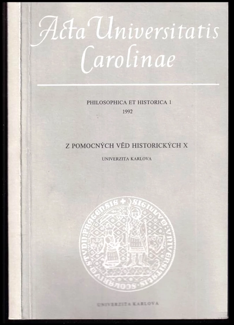Levně Acta Universitatis Carolinae - z pomocných věd historických x (, 1992)