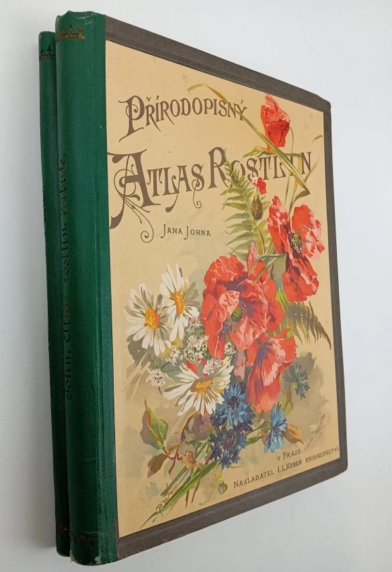 Levně Atlas rostlin KOMPLETNÍ - VČETNĚ BARVOTISKOVÉ ČÁSTI (Jan John, 1898)