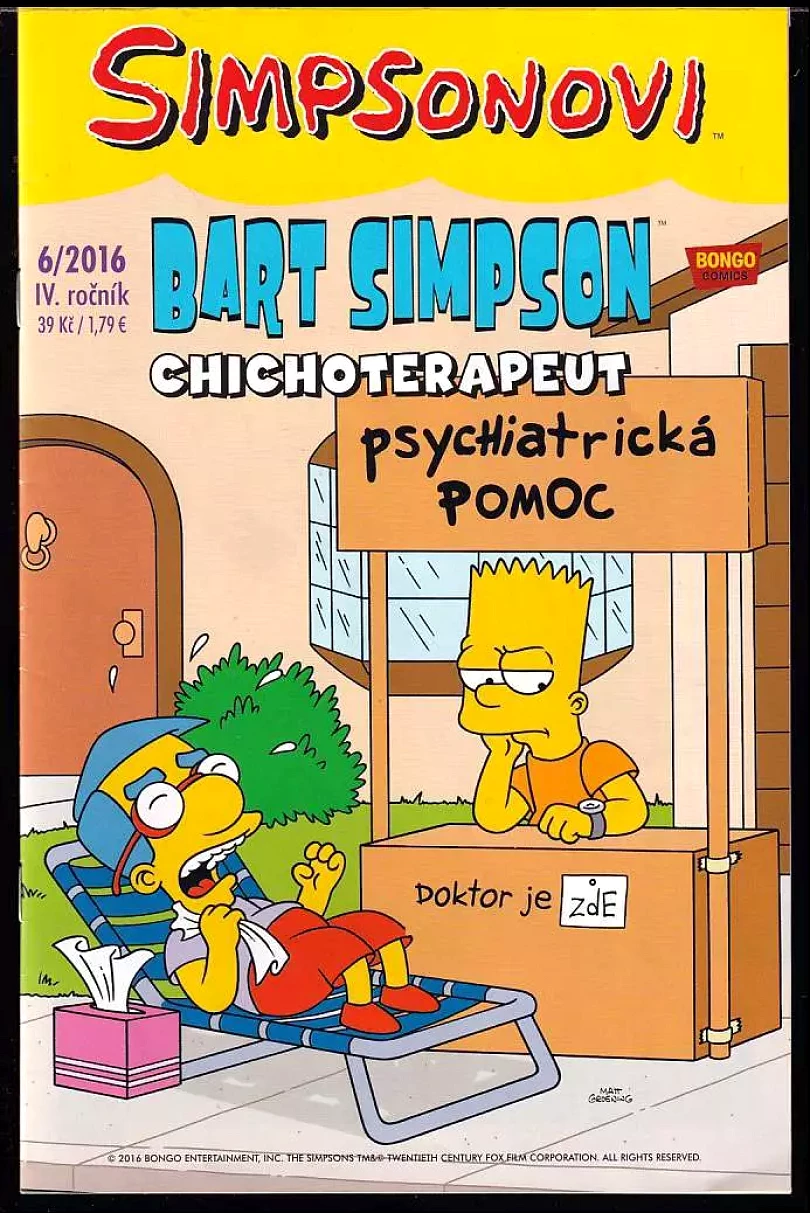 Levně Bart Simpson Chichoterapeut 6/2016 IV. ročník (Matt Groening, 2016)