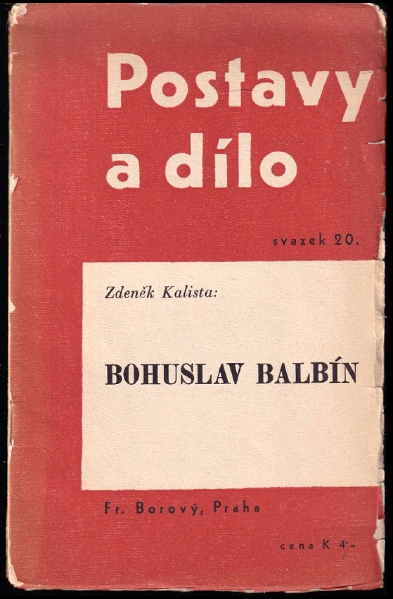 Levně Bohuslav Balbín (Zdeněk Kalista, 1939)