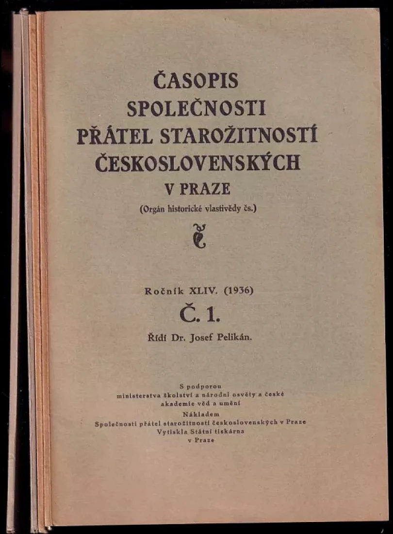 Levně Časopis Společnosti přátel starožitností československých v Praze - ročník XLIV - čísla 1 - 4 - KOMPLETNÍ ROČNÍK (Josef Pelikán, 1936)