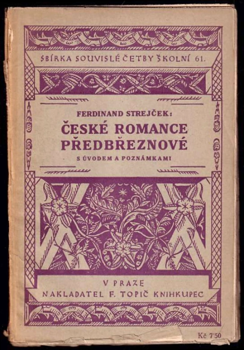 Levně České romance předbřeznové (Ferdinand Strejček, 1927)