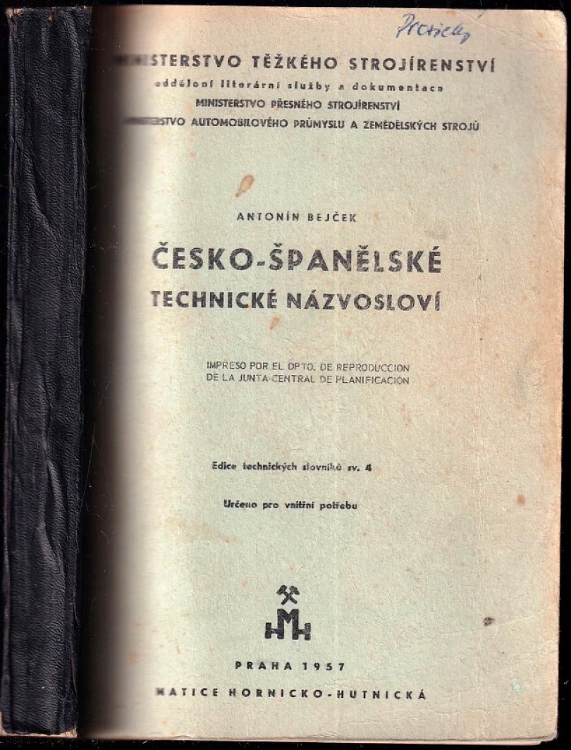 Česko-španělské technické názvosloví (Antonín Vratislav Bejček, 1957)