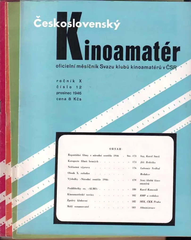 KOMPLET Umění a architektura 1X Československý Kinoamatér ročník X čísla 1-3 + 5-12 - CHYBÍ Č. 4 (, 1946)