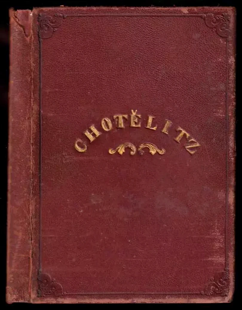 Chotělitz - historická mapa obce Chotělice (, )