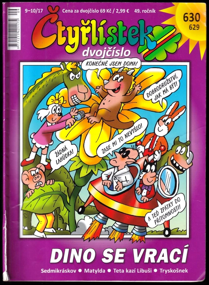 Levně Dino se vrací, Čtyřlístek 629-630 (Jaroslav Němeček, 2017)