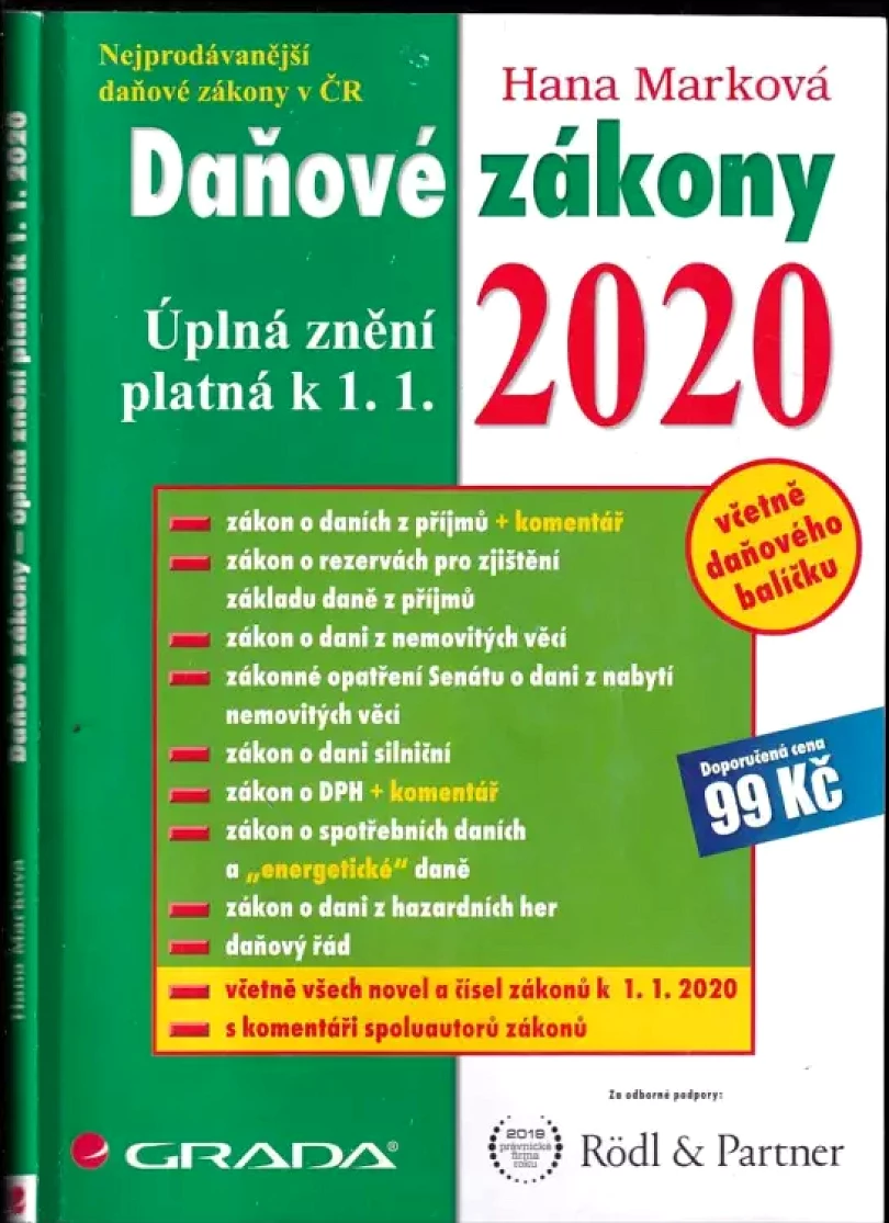 Levně Daňové zákony 2020 : úplná znění platná k 1. 1. 2020 (Hana Marková, 2020)