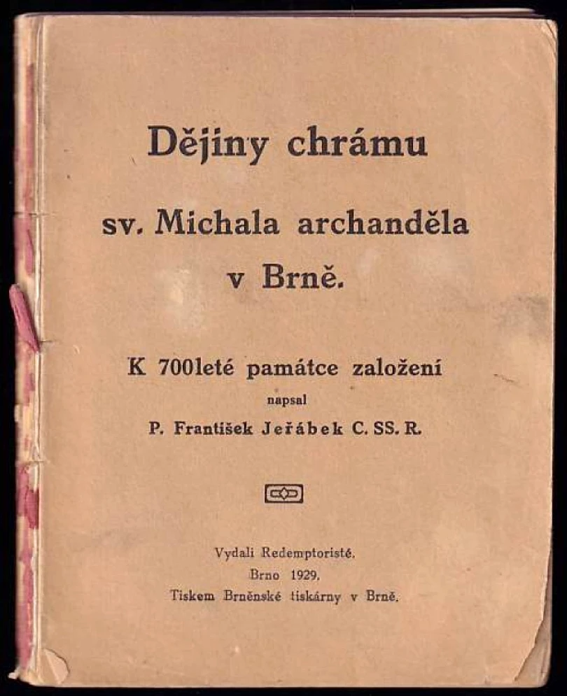 Dějiny chrámu sv. Michala archanděla v Brně (František Jeřábek, 1929)