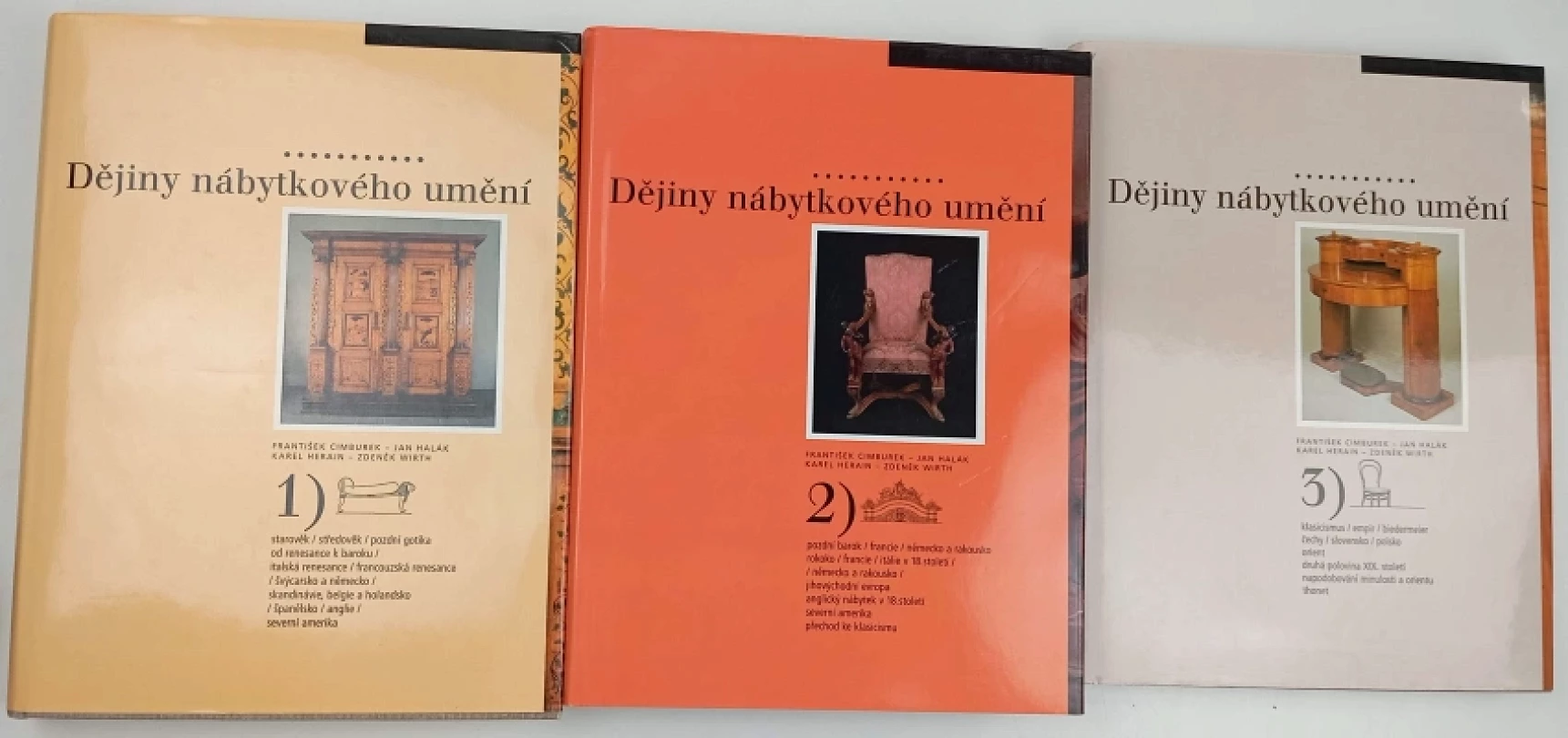 Dějiny nábytkového umění 1 - 3, KOMPLET (František Cimbůrek, 1995)