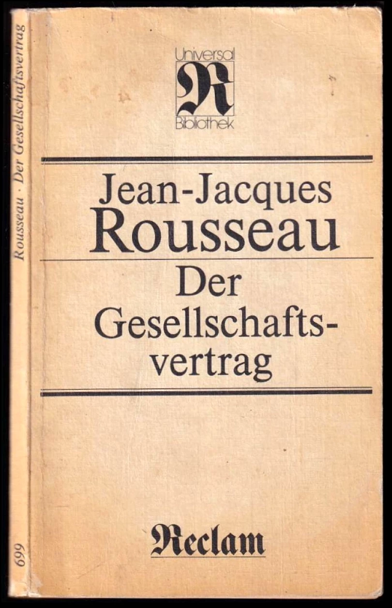 Levně Der Gesellschaftsvertrag (Jean-Jacques Rousseau, 1988)