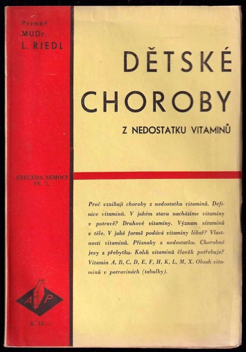 Dětské choroby z nedostatku vitaminů (Ladislav Riedl Německobrodský, 1943)