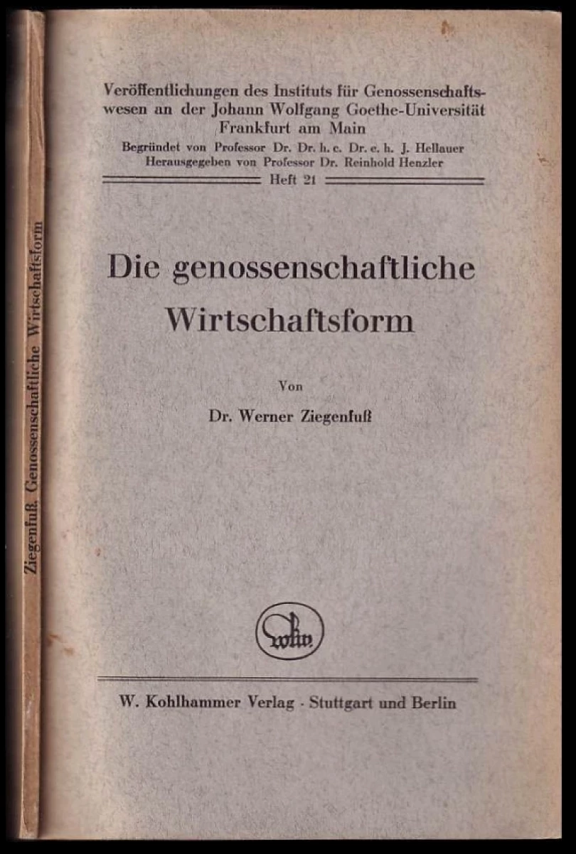 Die genossenschaftliche Wirtschaftsform (, 1939)