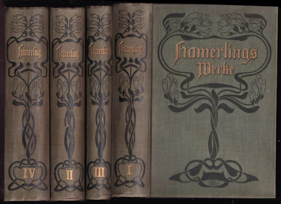 Hamerlings Werke, volksausgabe in vier Bänden (Peter Rosegger, 1900)