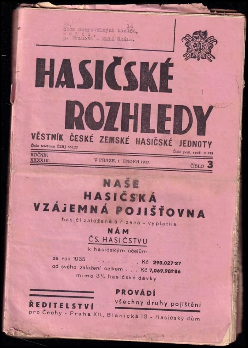 Levně Hasičské rozhledy NEKOMPLETNÍ ROČNÍK XXXXIII., Sešit 3, 5, 2, 6, 8, 9, 10, 12-18 (Antonín Weiss, 1937)