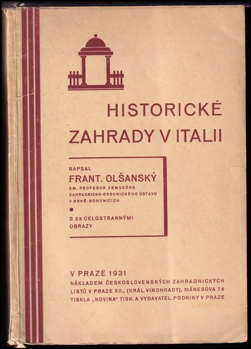 Historické zahrady v Italii (František Olšanský, 1931)