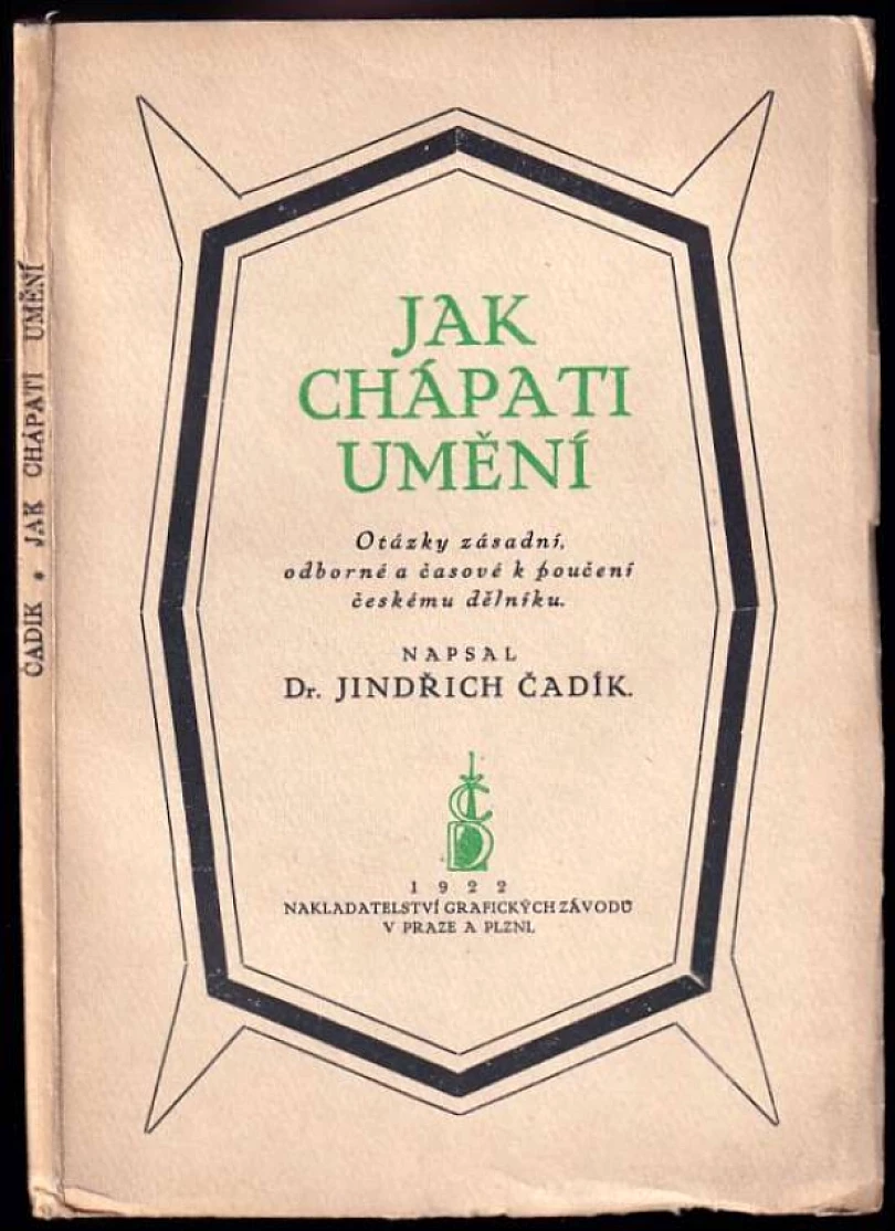 Levně Jak chápati umění PODPIS A VĚNOVÁNÍ JINDŘICH ČADÍK (Jindřich Cadík, 1922)