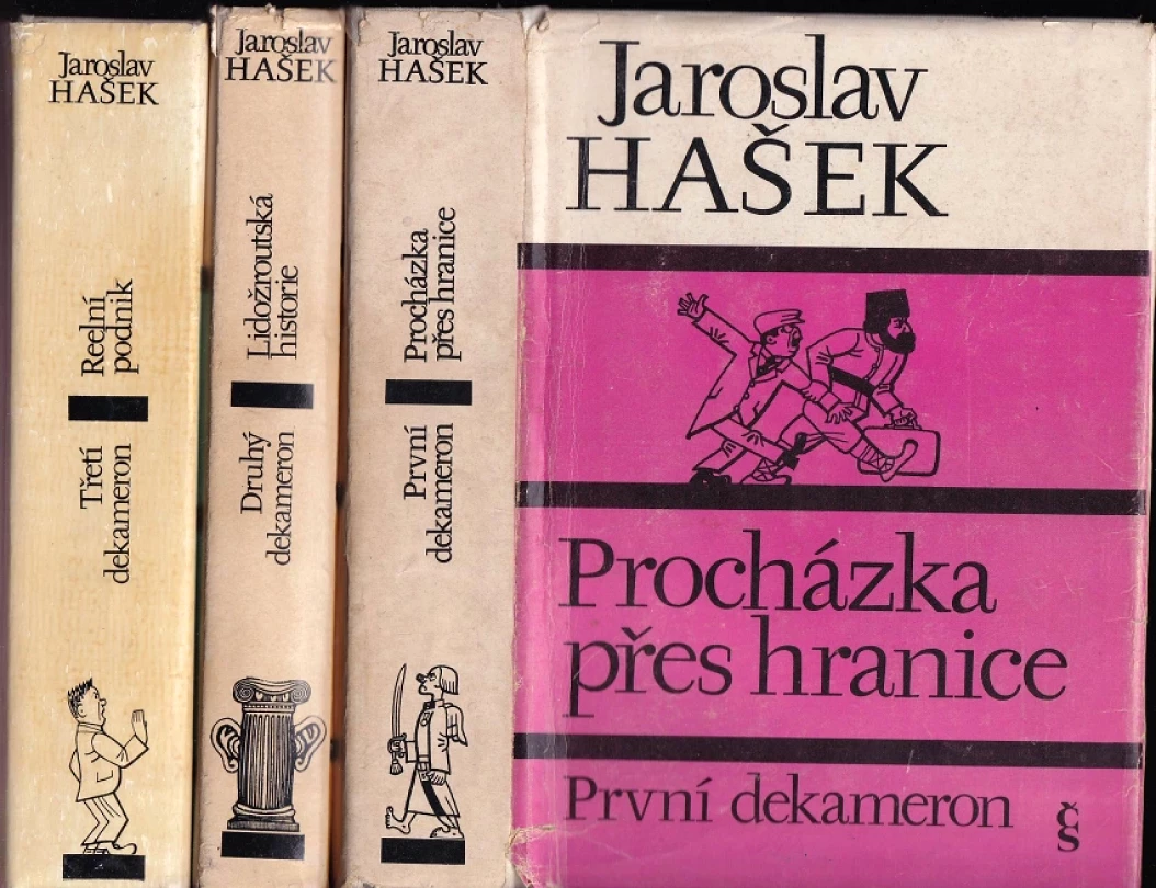 Levně KOMPLET Jaroslav Hašek 3X Druhý dekameron ; Lidožroutská historie : parodie, morytáty a banality + Procházka přes hranice + Reelní podnik (Jaroslav...