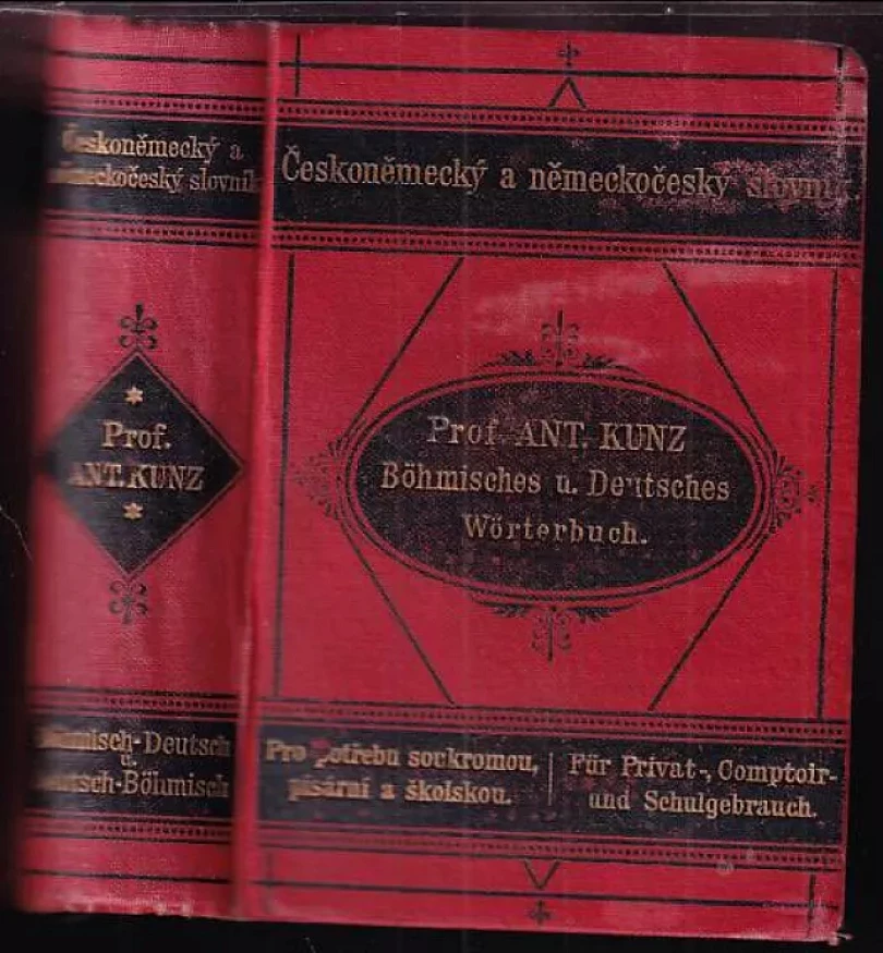 Kapesní slovník českoněmecký a německočeský (Antonín Kunz, 1892)