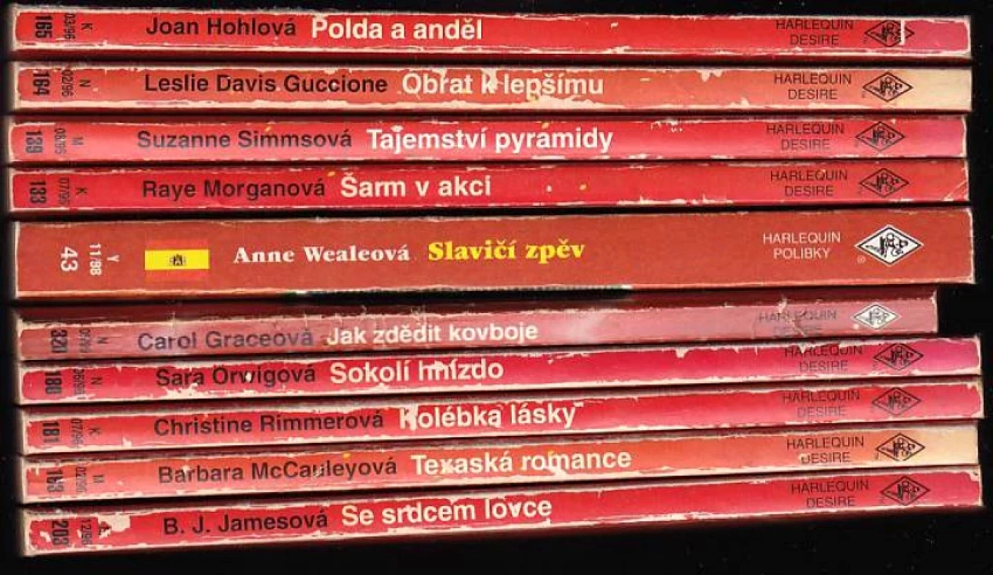 Levně KOMPLET Harlekýnky 10X Polda a anděl + Obrat k lepšímu + Tajemství pyramidy + Šarm v akci + Slavičí zpěv + Jak zdědit kovboje + Sokolí hnízdo + Kol...
