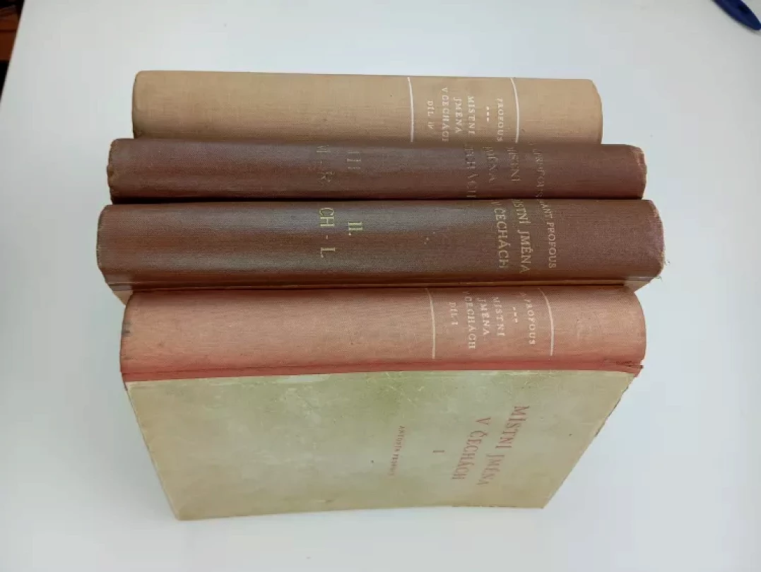 KOMPLET Místní jména v Čechách I. - IV. díl BEZ DODATKŮ (Jan Svoboda, 1949)