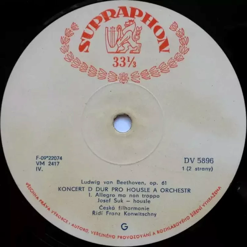 Levně Koncert D Dur Pro Housle A Orchestr, Op. 61 (The Czech Philharmonic Orchestra, 1957)