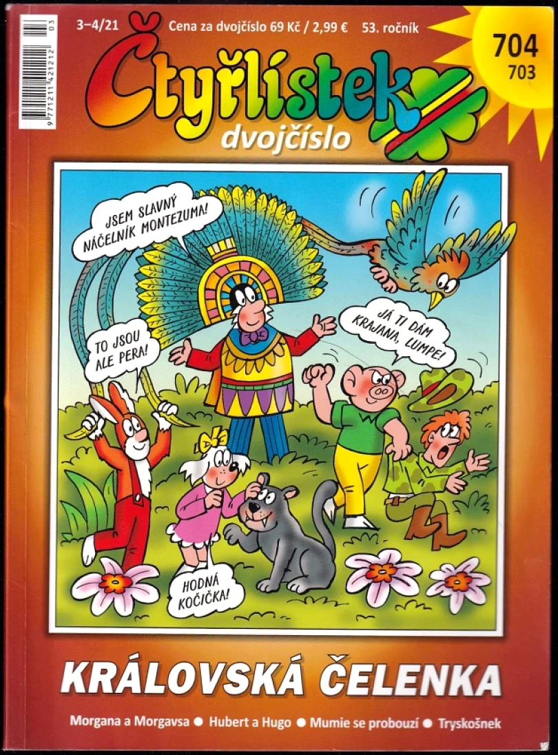Královská čelenka - Čtyřlístek 703-704 (Jiří Poborák, 2021)