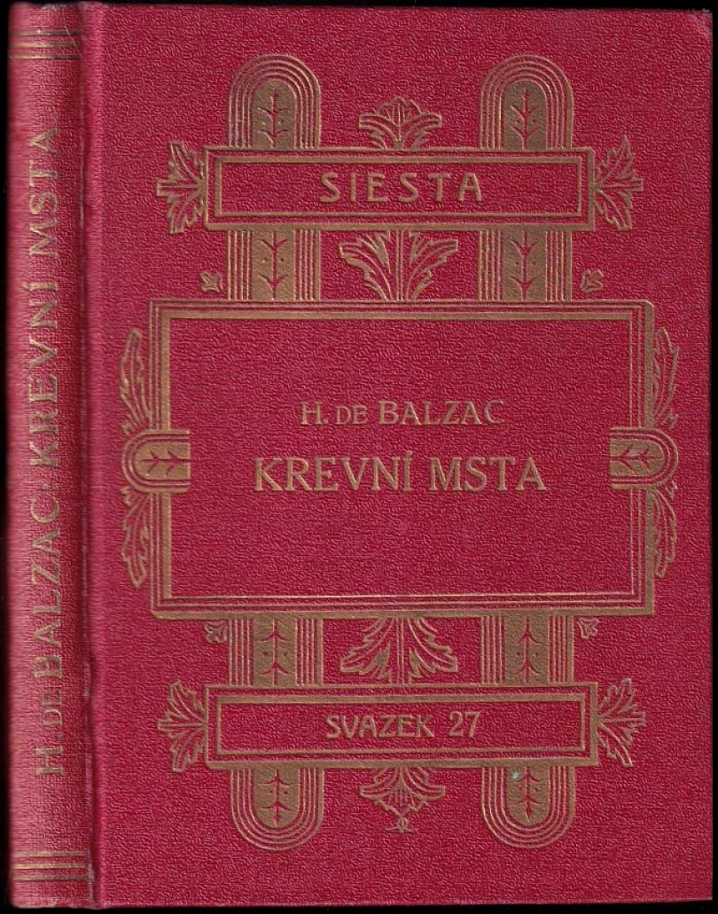 Levně Krevní msta (Honoré de Balzac, 1927)