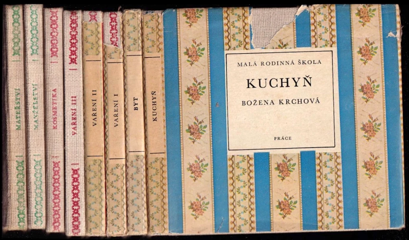 Malá rodinná škola: Kuchyň + Vaření I - III + Mateřství + Byt +Manželství + Kosmetika (Joza Břízová, 1968)