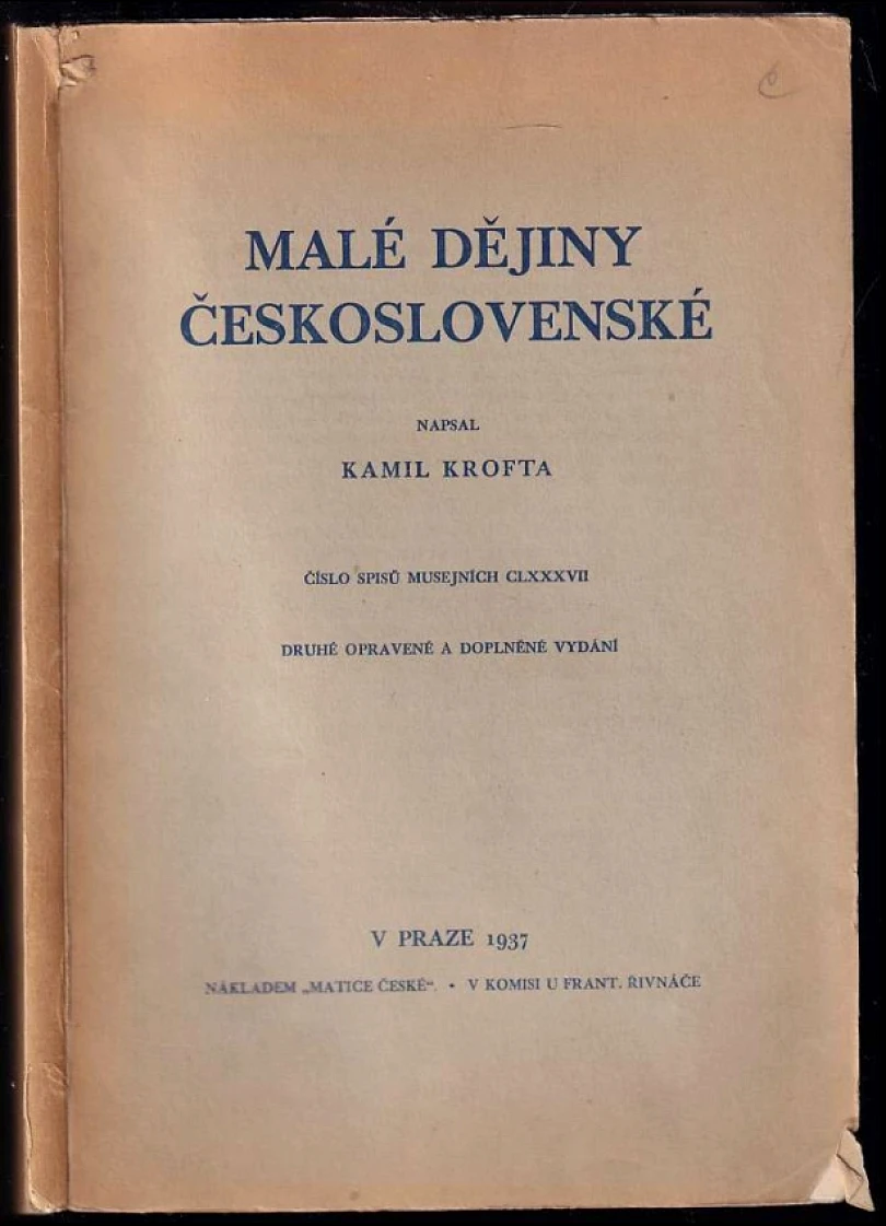 Levně Malé dějiny československé (Kamil Krofta, 1937)