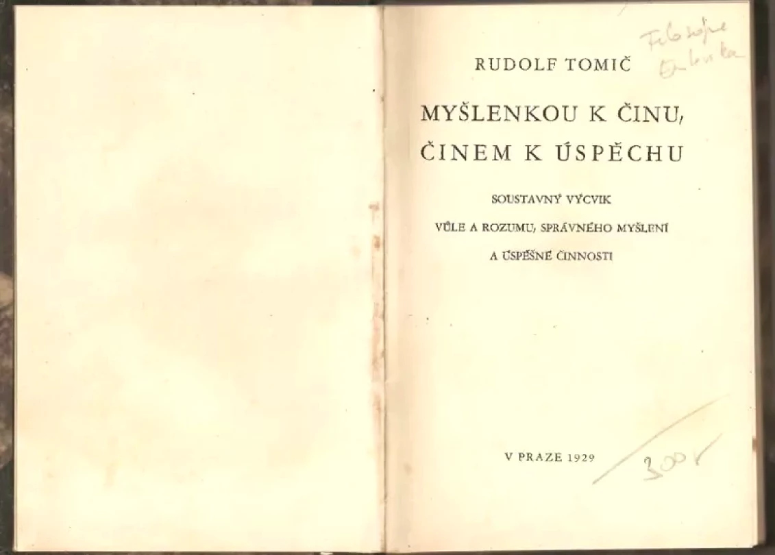 Myšlenkou k činu, činem k úspěchu (Rudolf Tomič, 1929)