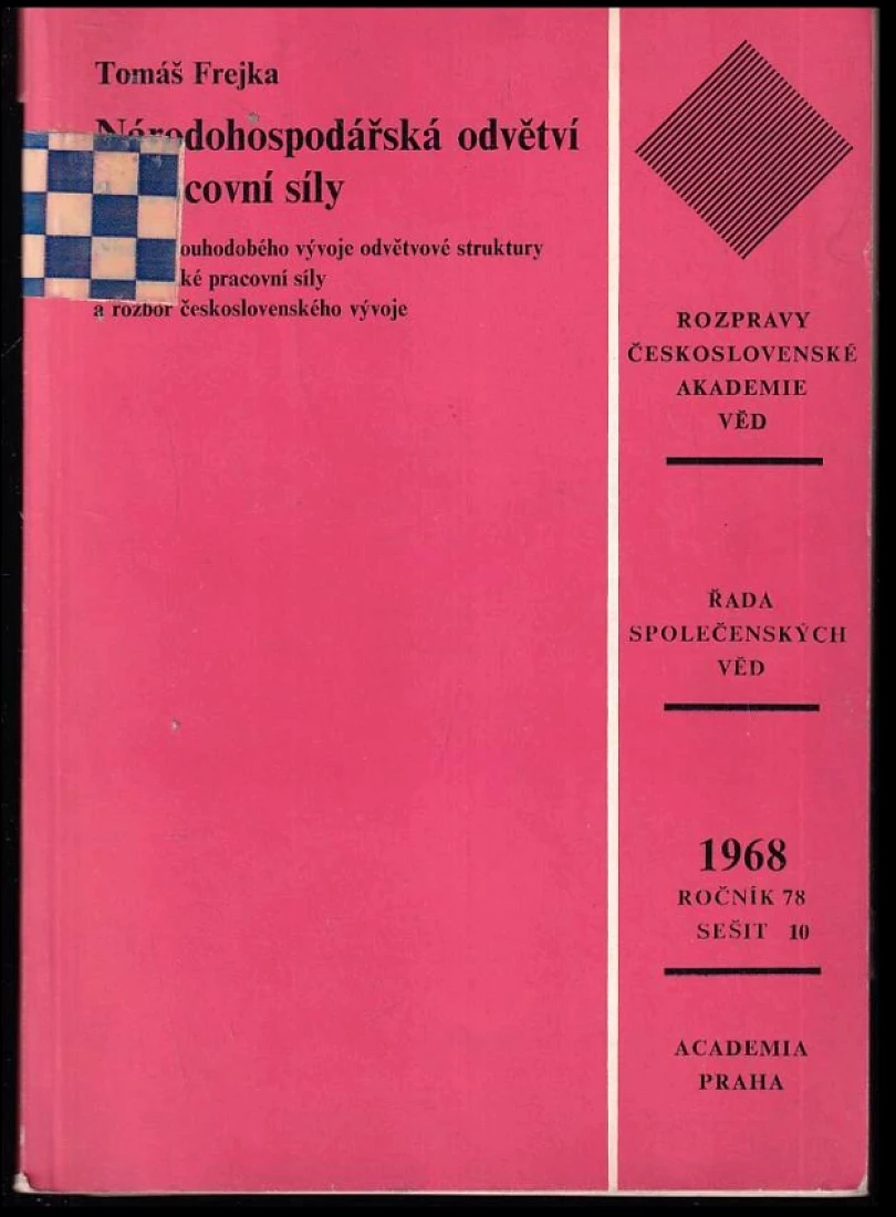 Levně Národohospodářská odvětví a pracovní síly (Tomas Frejka, 1968)