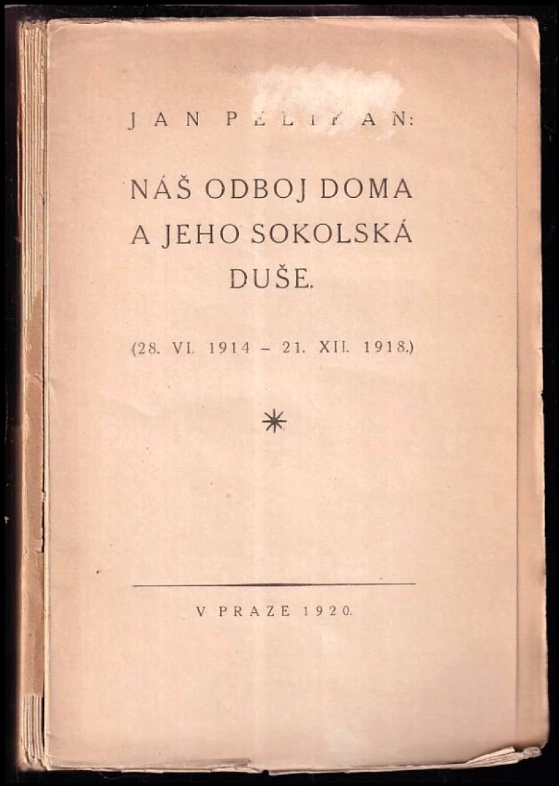 Náš odboj doma a jeho sokolská duše (Jan Pelikán, 1920)