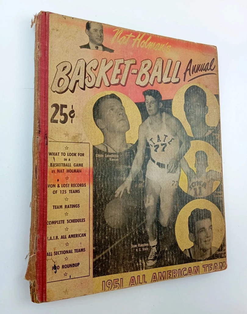 Nat Holman's Basketball Annual All American team Cover + Stanley Woodward's Basketball Annual Bob Zawoluk St. John's (Nat Holman, 1951)