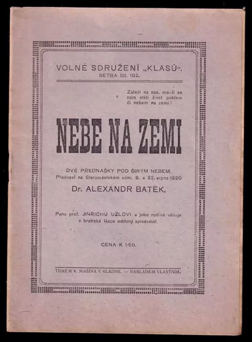 Levně Nebe na zemi (Alexandr Batěk, 1920)