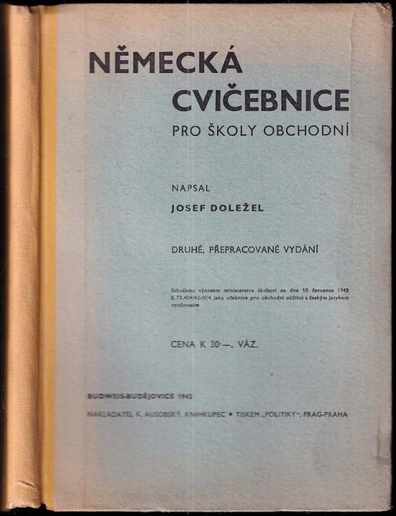 Německá cvičebnice pro školy obchodní (Josef Doležel, 1942)