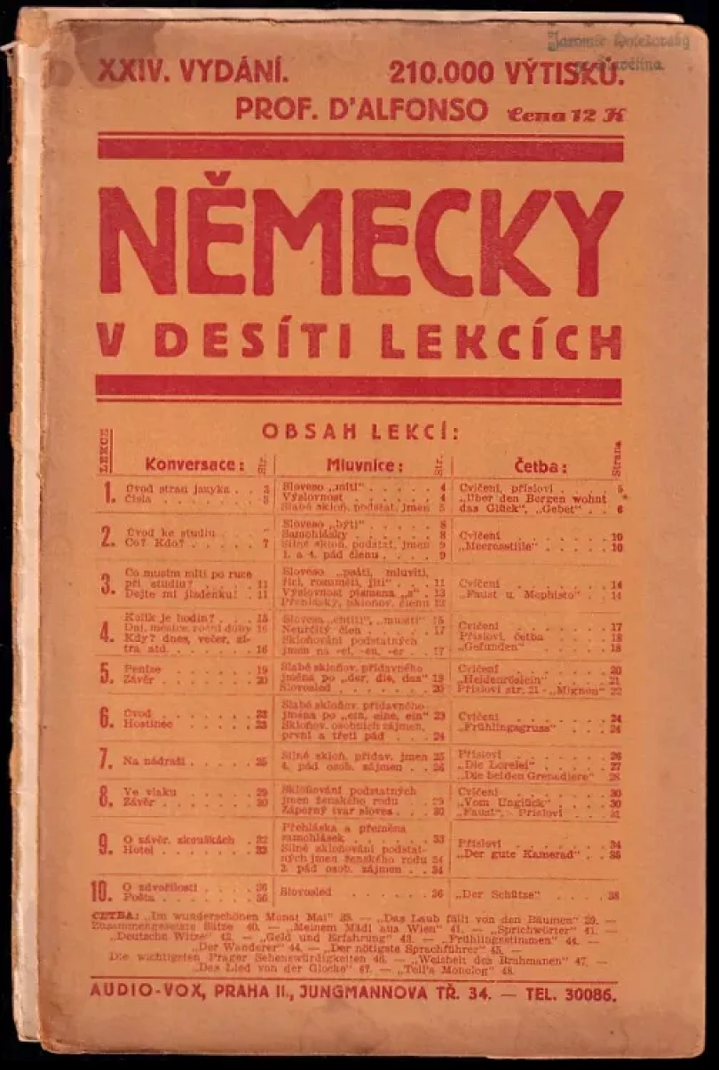 Německy v desíti lekcích (Nicola D'Alfonso, 1930)