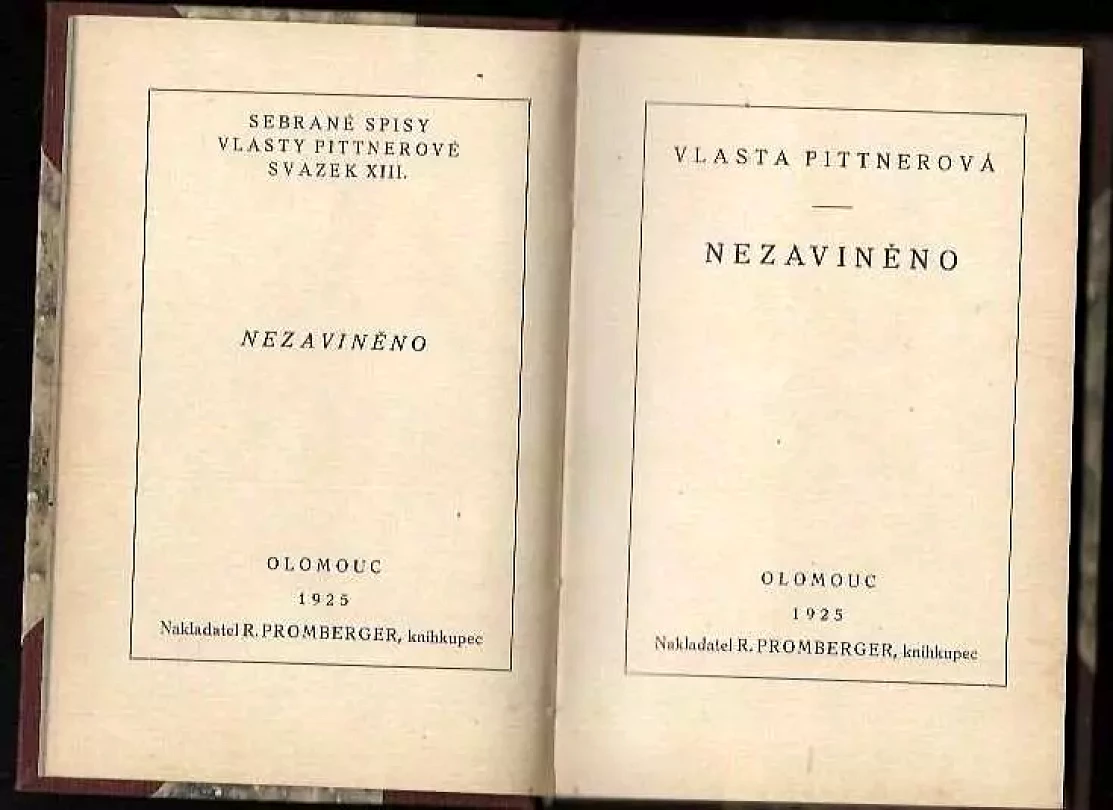 Levně Nezaviněno (Vlasta Pittnerová, 1925)