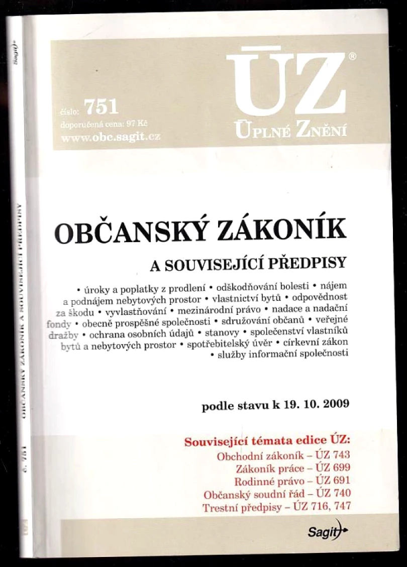 Levně Občanský zákoník a související předpisy (, 2009)