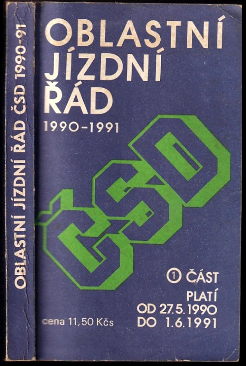 Levně Oblastní jízdní řád ČSD (, 1989)