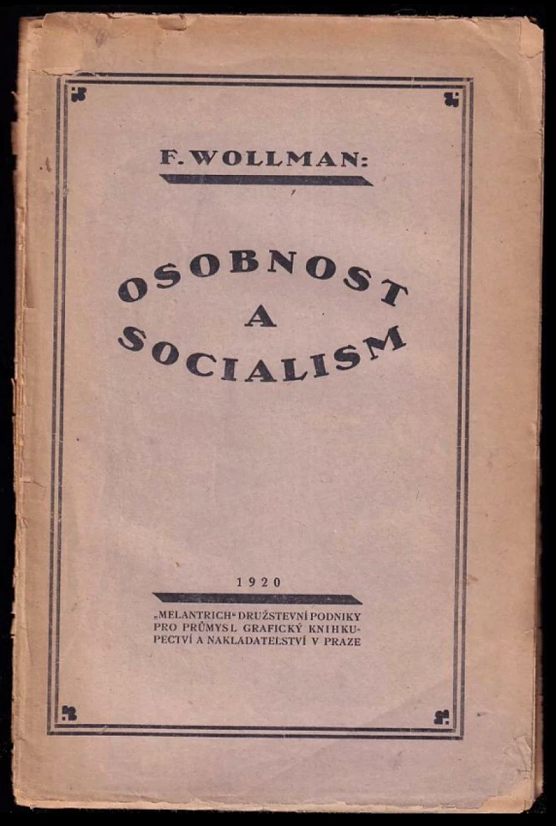Osobnost a socialism (Frank Wollman, 1920)