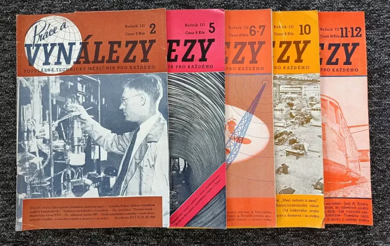Levně Práce a Vynálezy ROČNÍK III. čísla 2, 5, 6-7, 10, 11-12 (Rudolf Štechmiler, 1948)