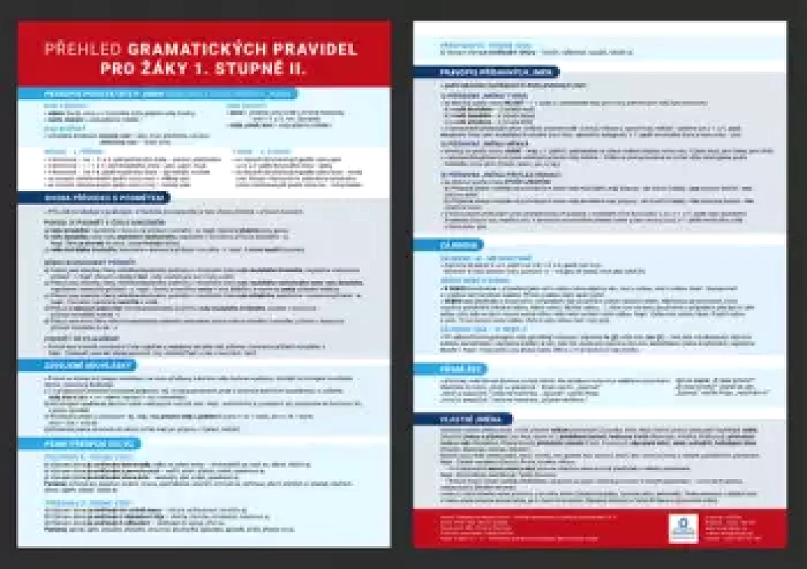 Přehledová tabulka učiva – přehled gramatiky pro žáky prvního stupně 2 (Martin Staněk, )