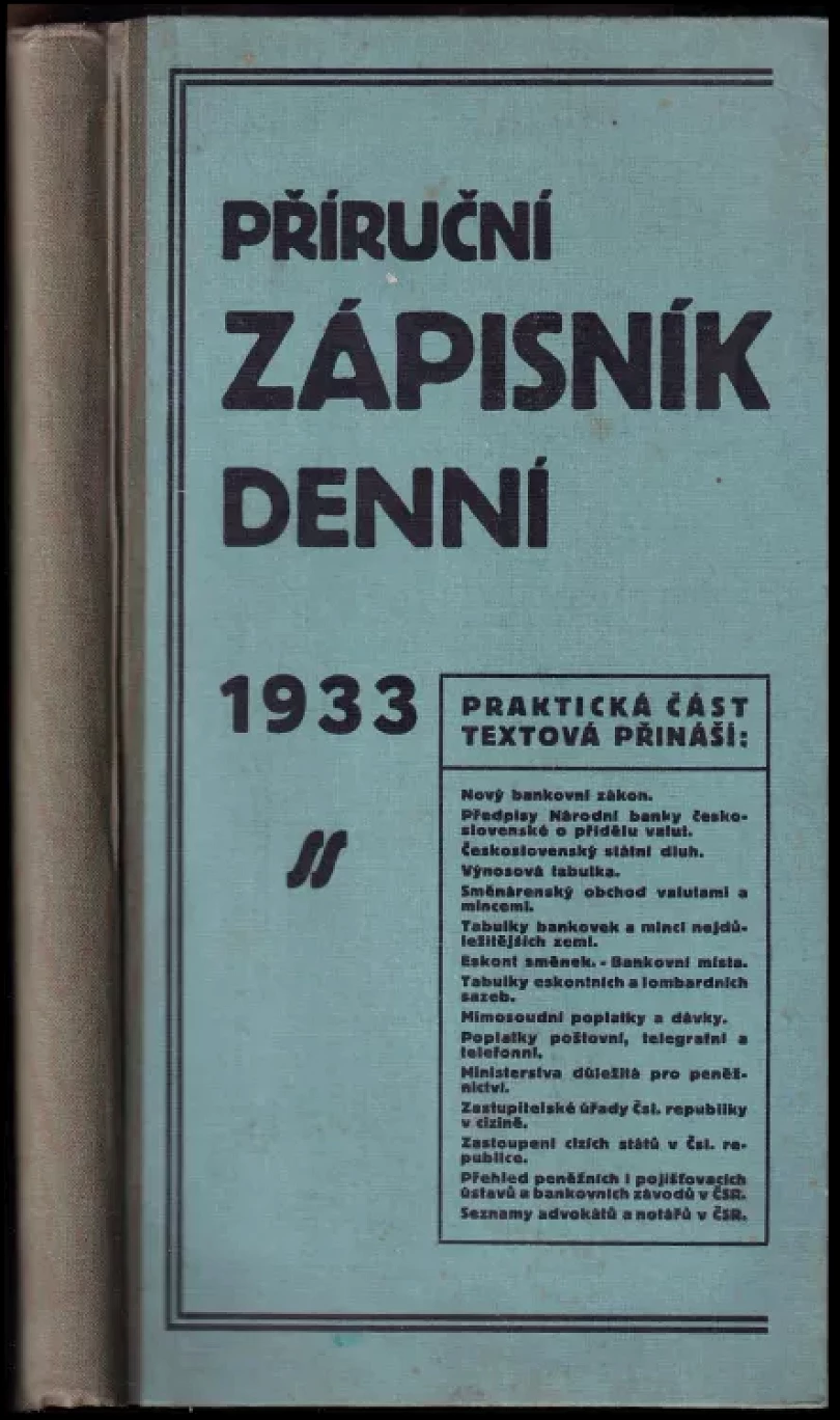 Příruční zápisník denní 1933 (Antonín Průcha, 1933)