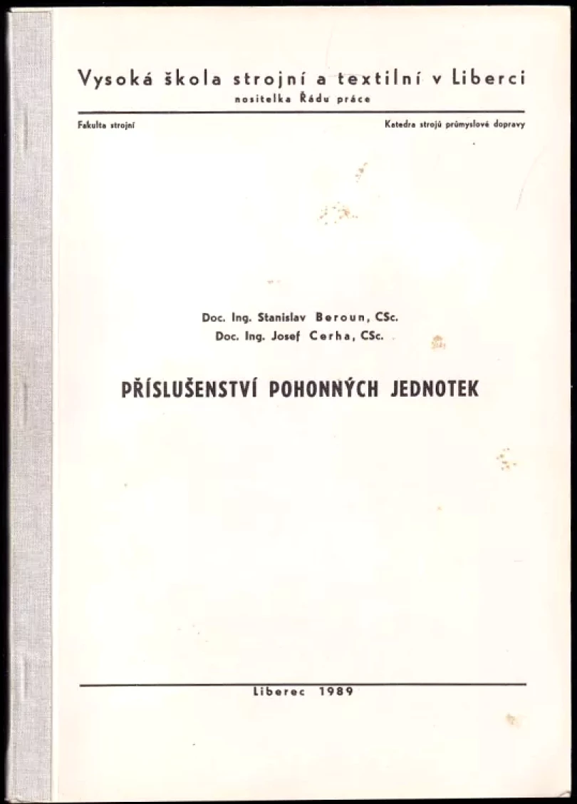 Příslušenství pohonných jednotek (Stanislav Beroun, 1989)