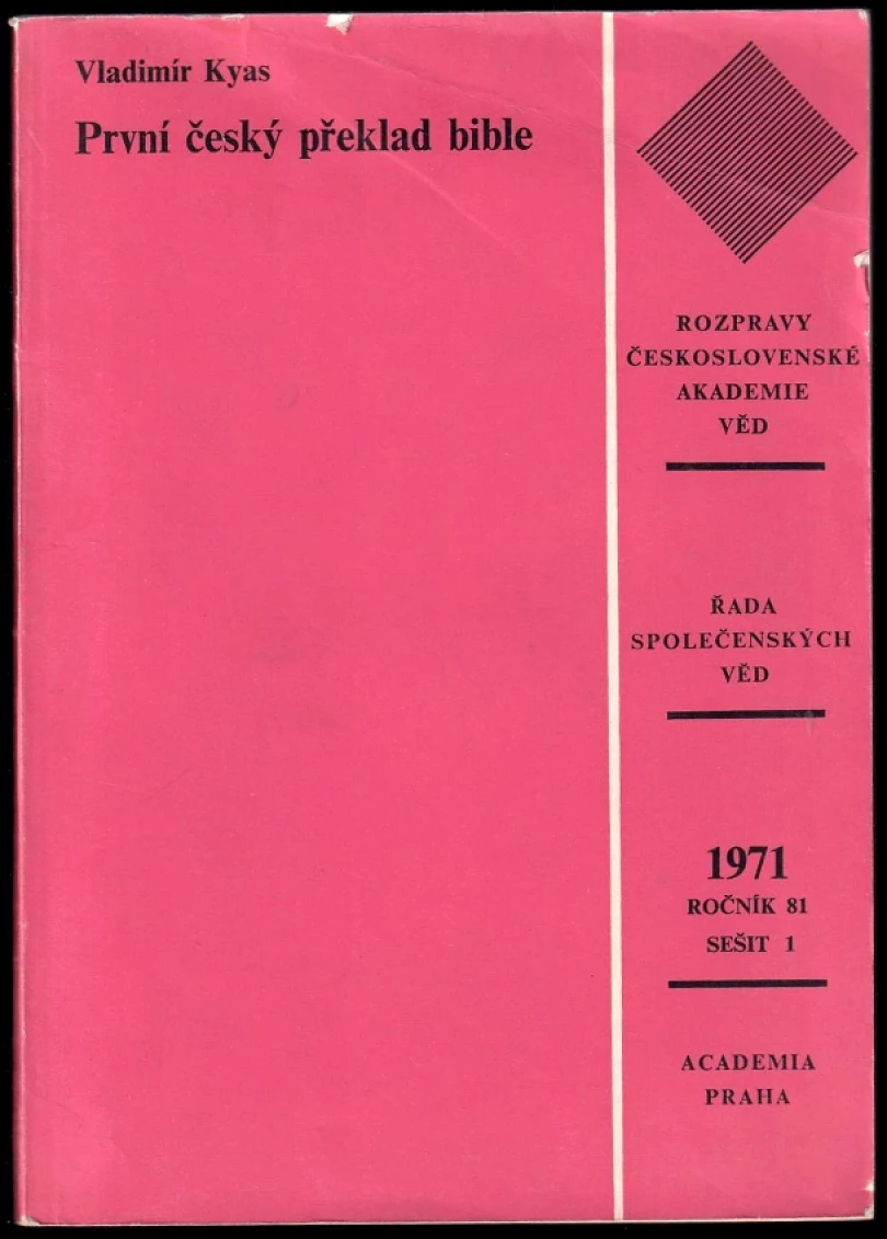 Levně První český překlad bible (Vladimír Kyas, 1971)